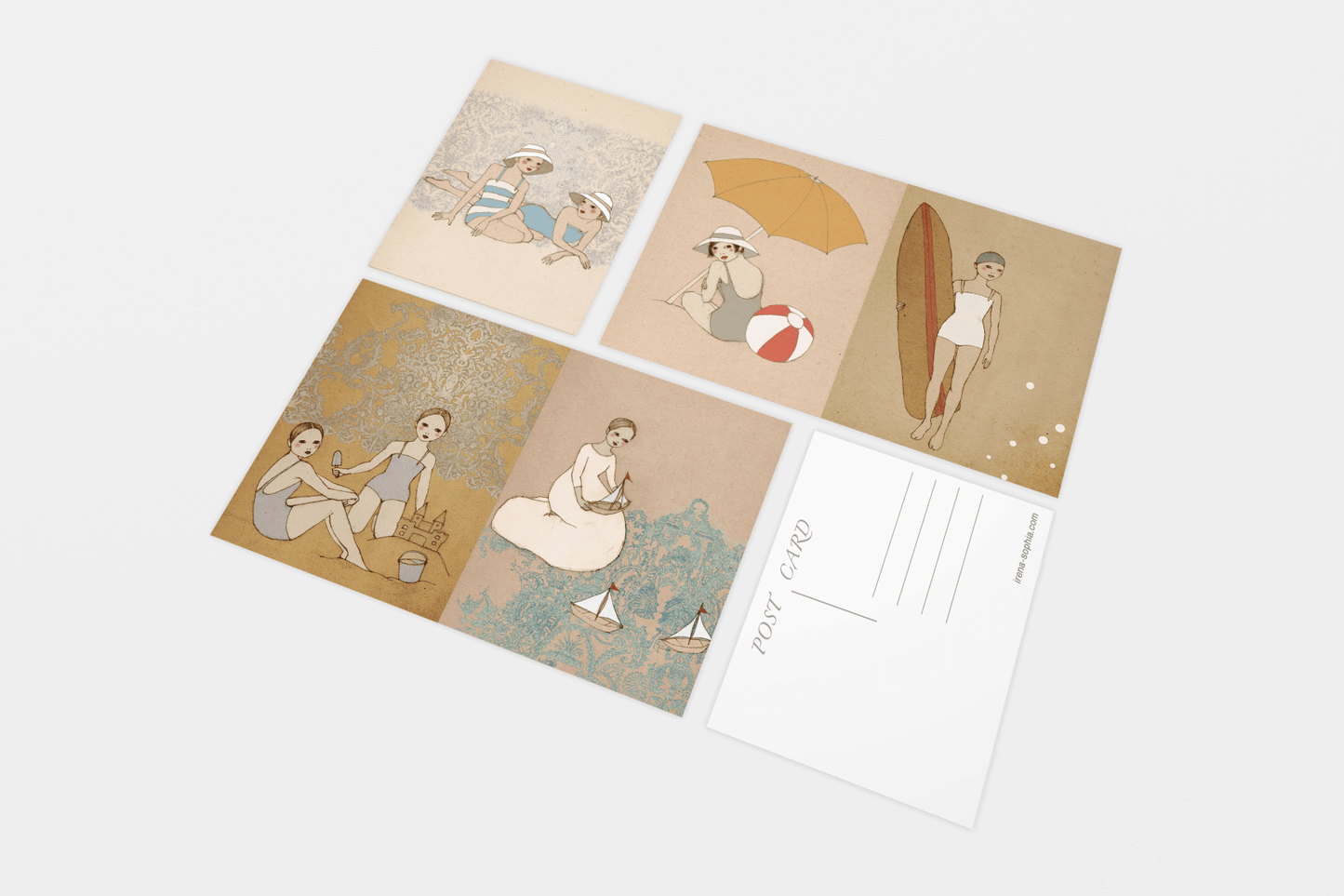Beach Girls - Set of 5 Postcards