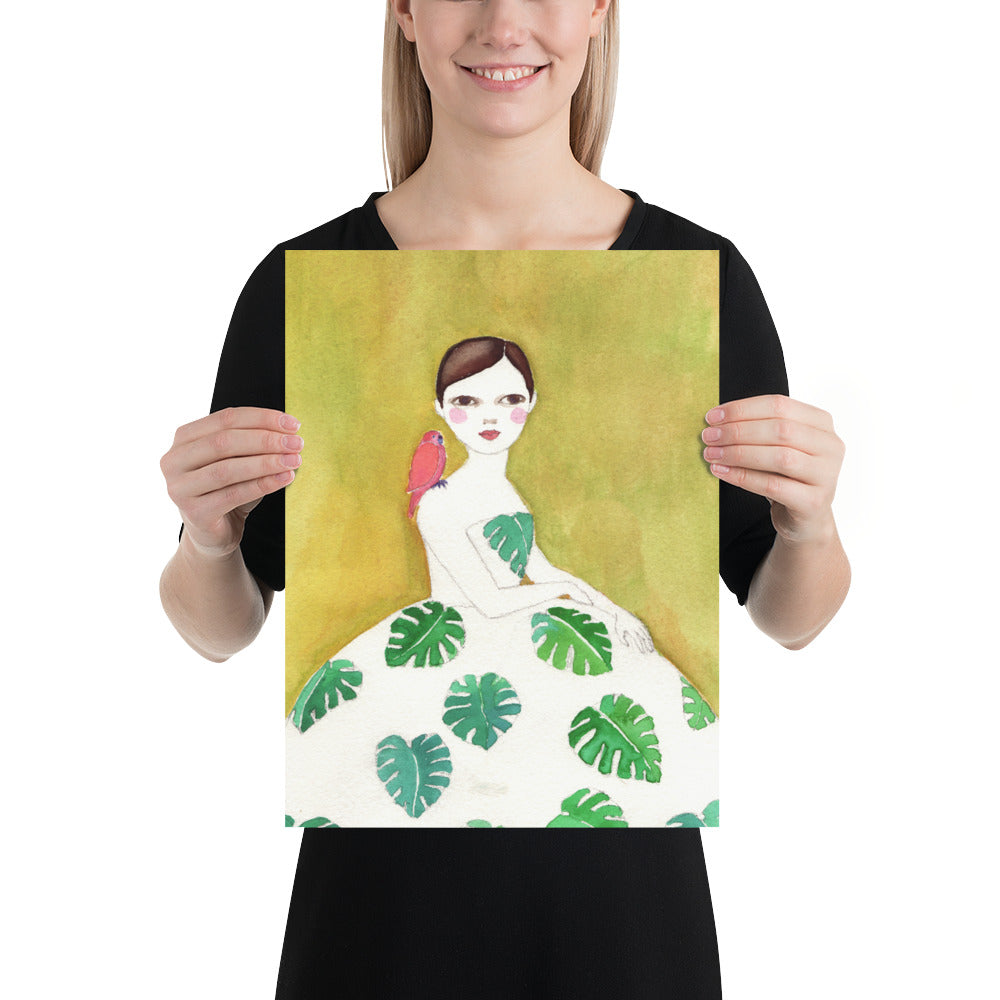 Monstera Girl Poster