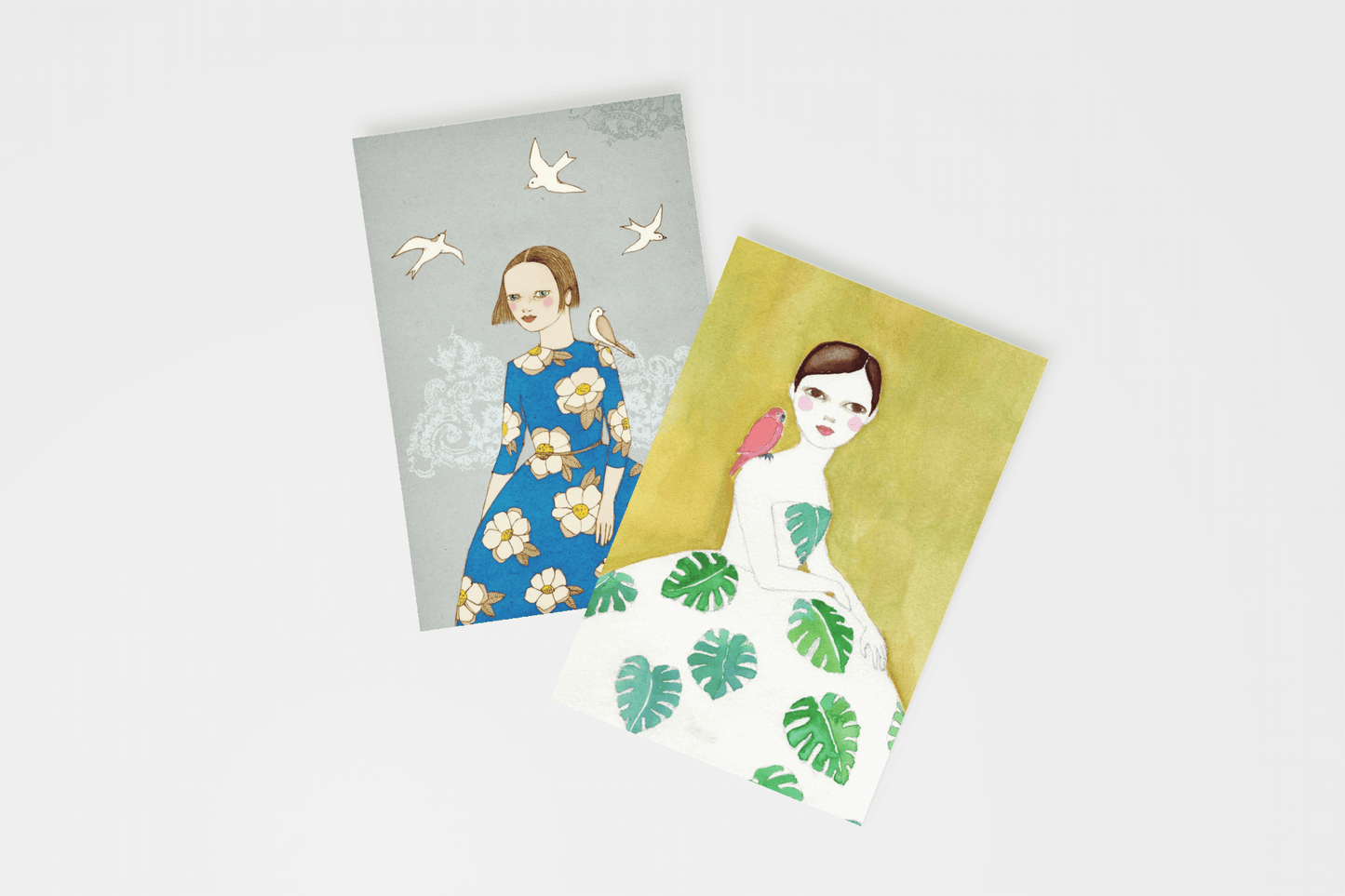 Bird Girls - Set of 5 Postcards