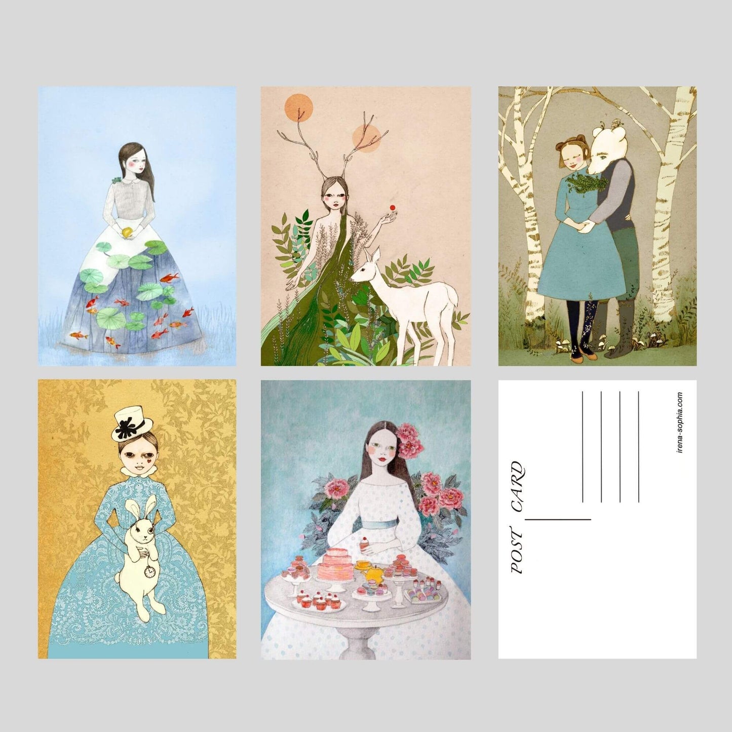 Once Upon a Time - Set of 5 Fairy Tale Postcards