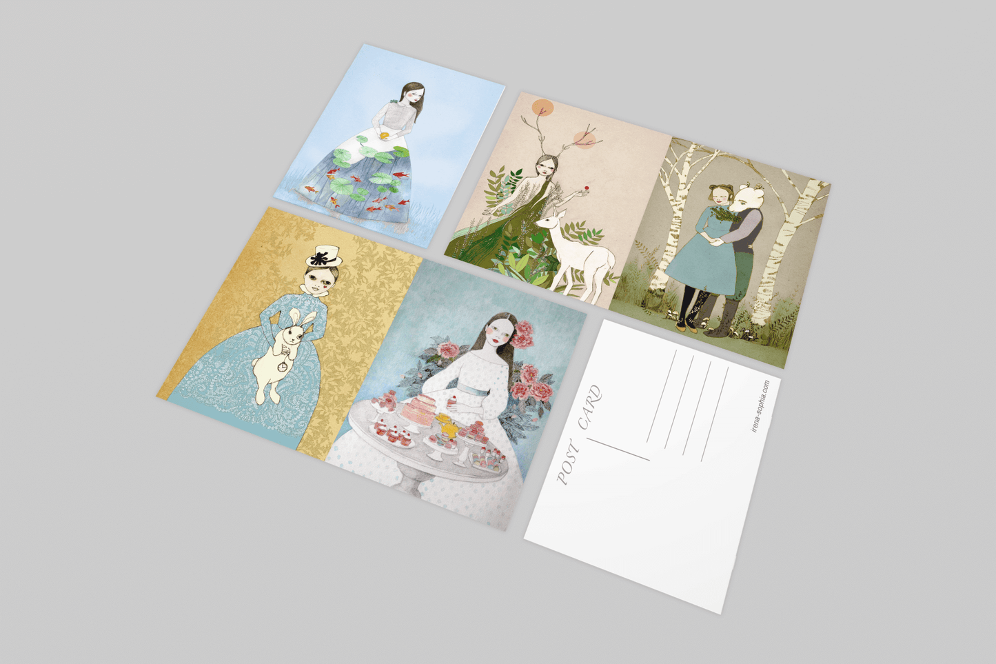 Once Upon a Time - Set of 5 Fairy Tale Postcards