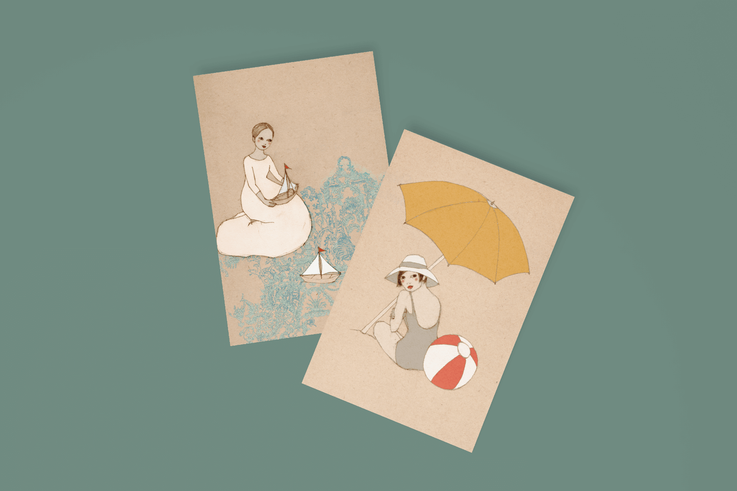 Beach Girls - Set of 5 Postcards