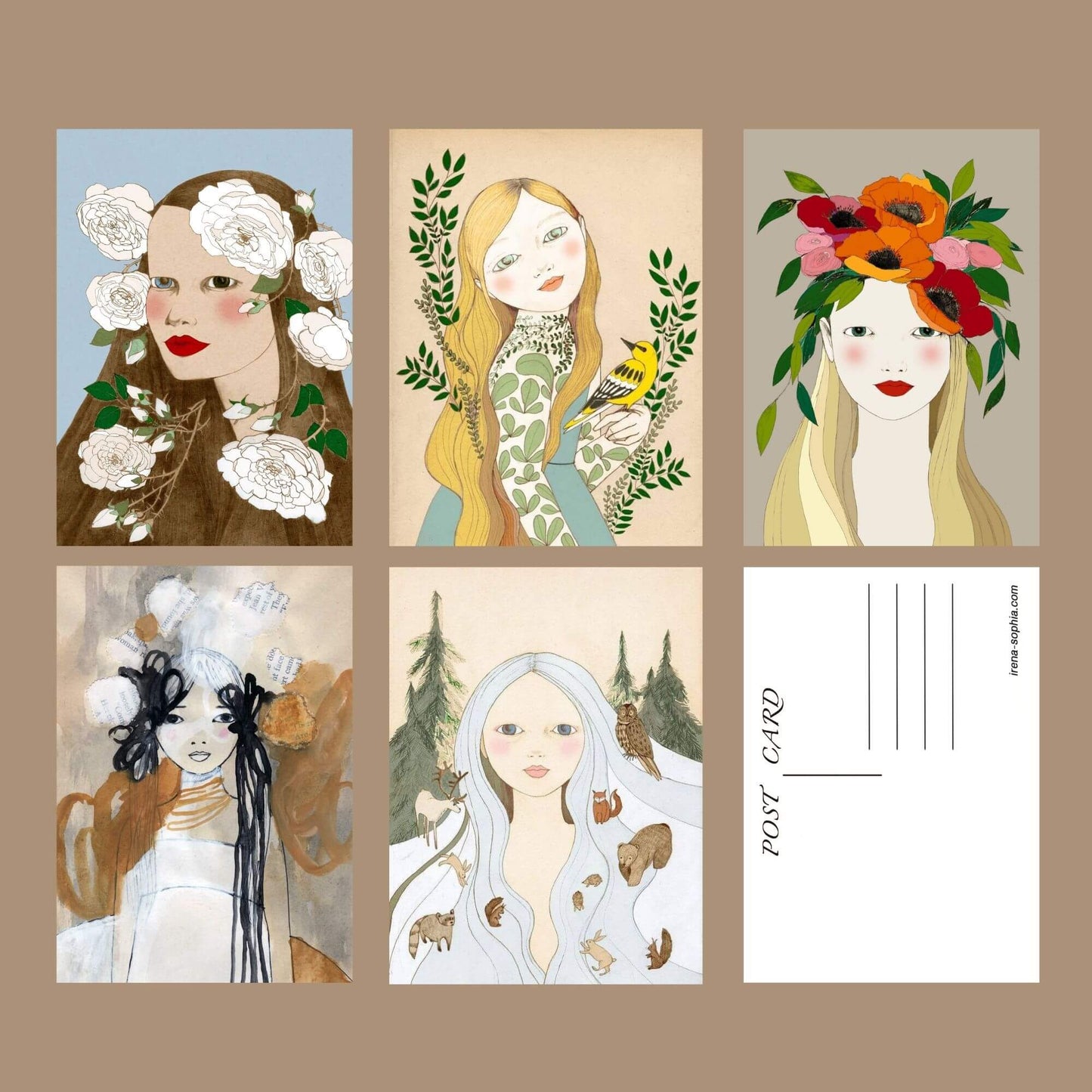 Forest Songs - Set of 5 Floral Postcards