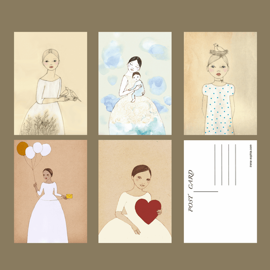 Heart Girls - Set of 5 Postcards