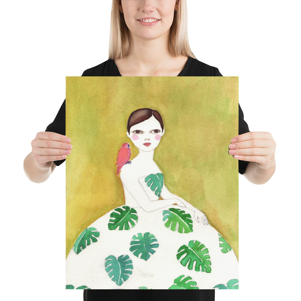 Monstera Girl Poster