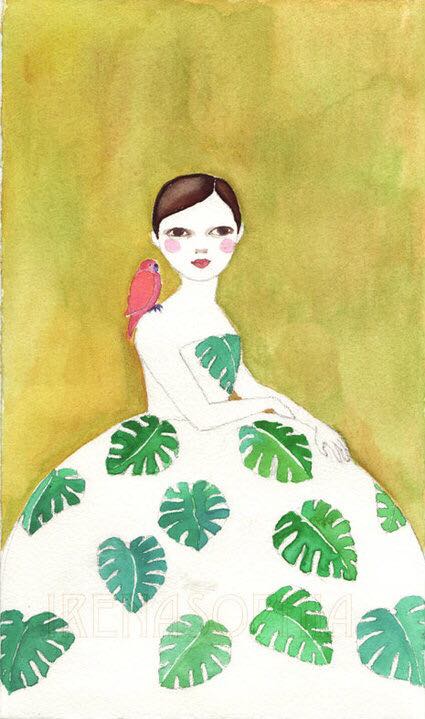 Monstera Girl Poster