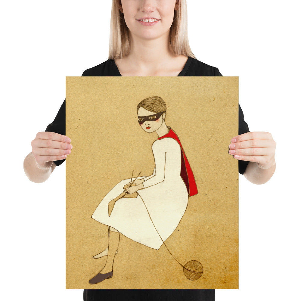 Superhero Knitting Poster