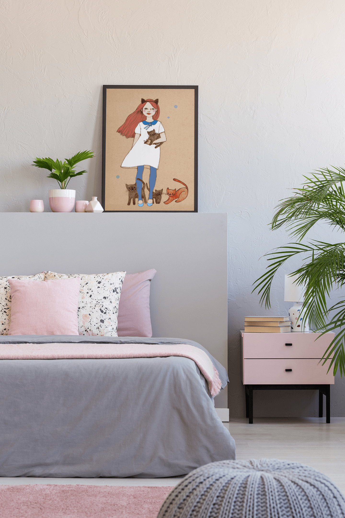 Red Cat Girl Poster