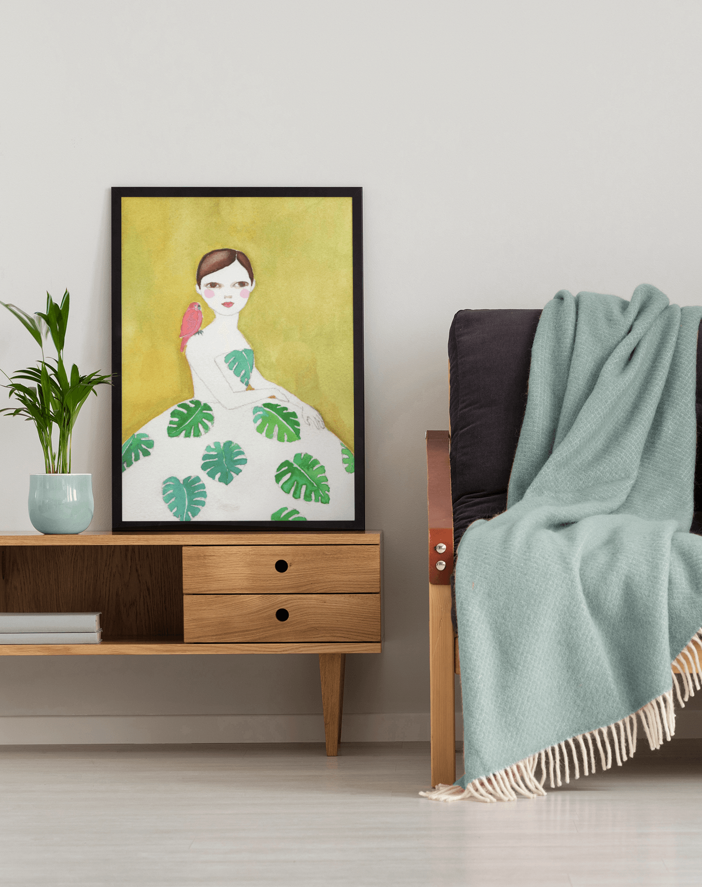 Monstera Girl Poster