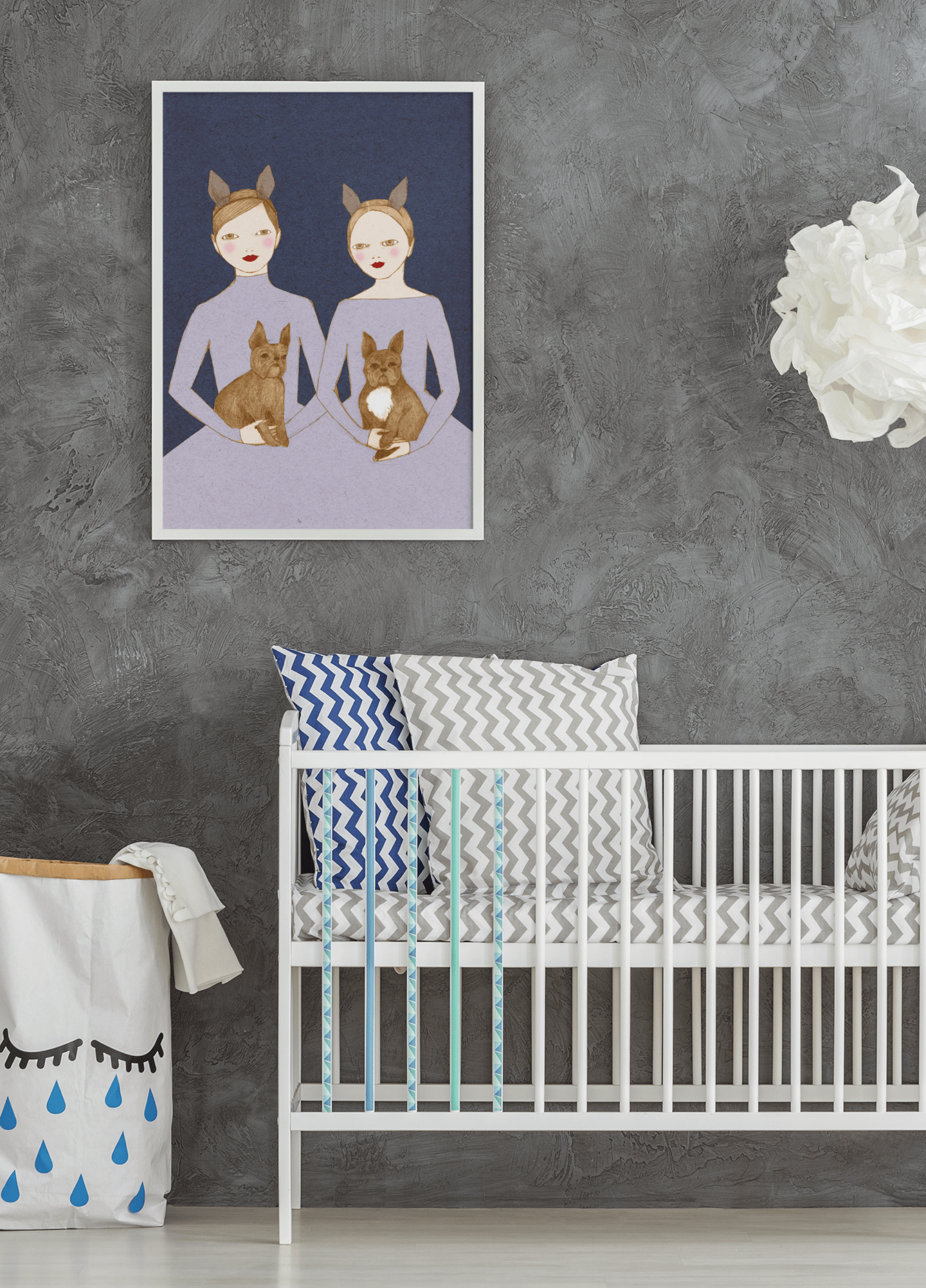 French Bulldog Twins Poster