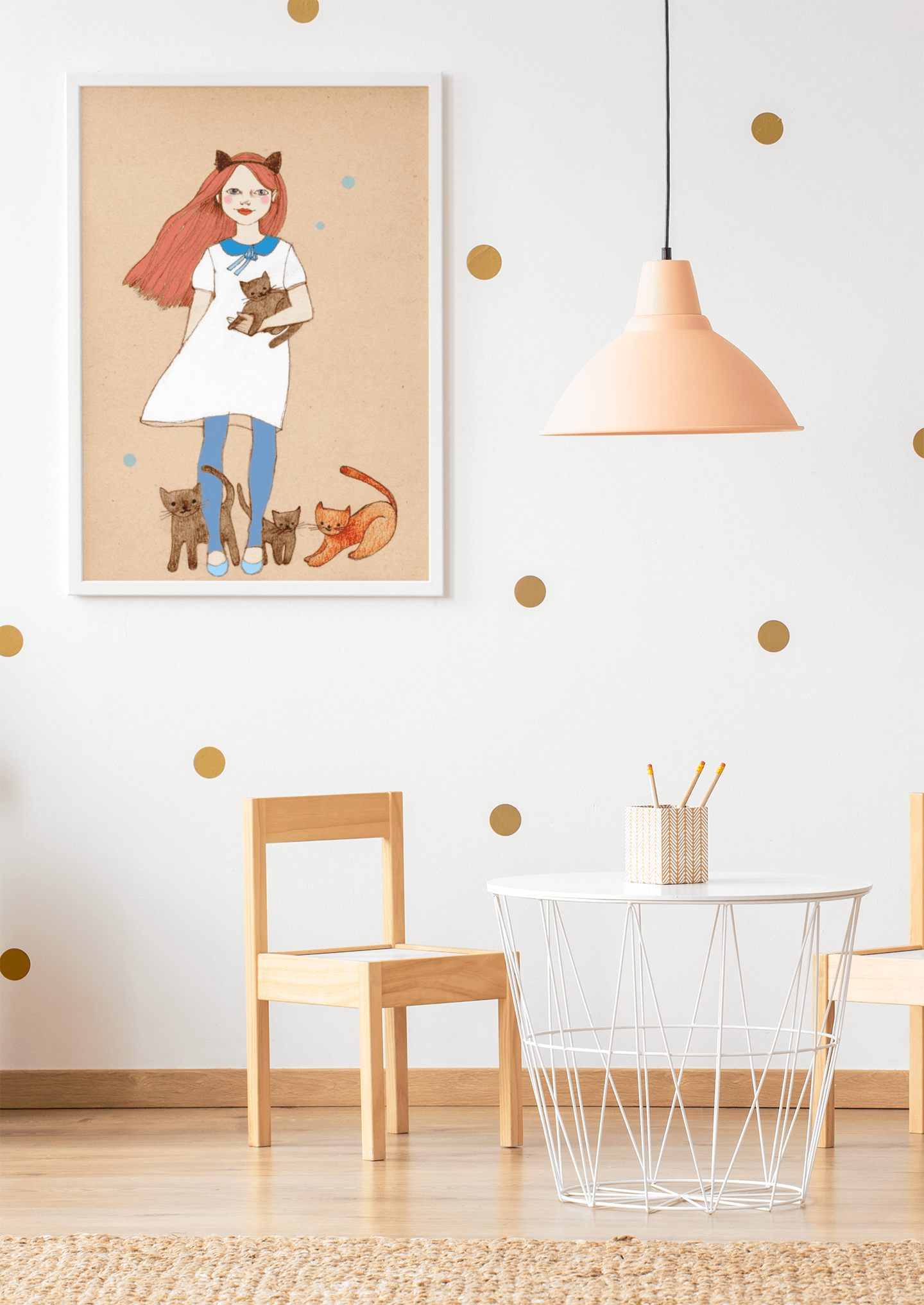 Red Cat Girl Poster
