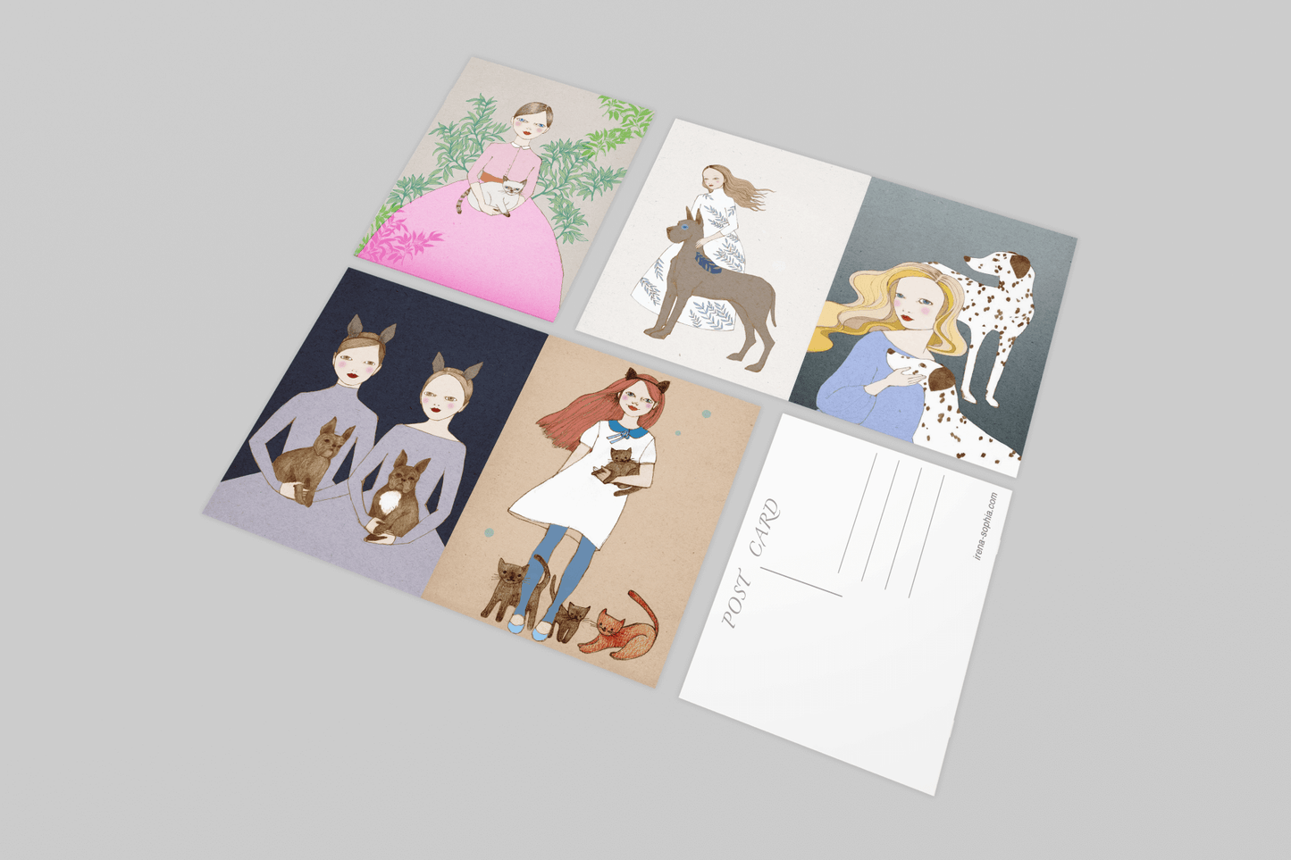 Faithful Friends - Set of 5 Pet Postcards