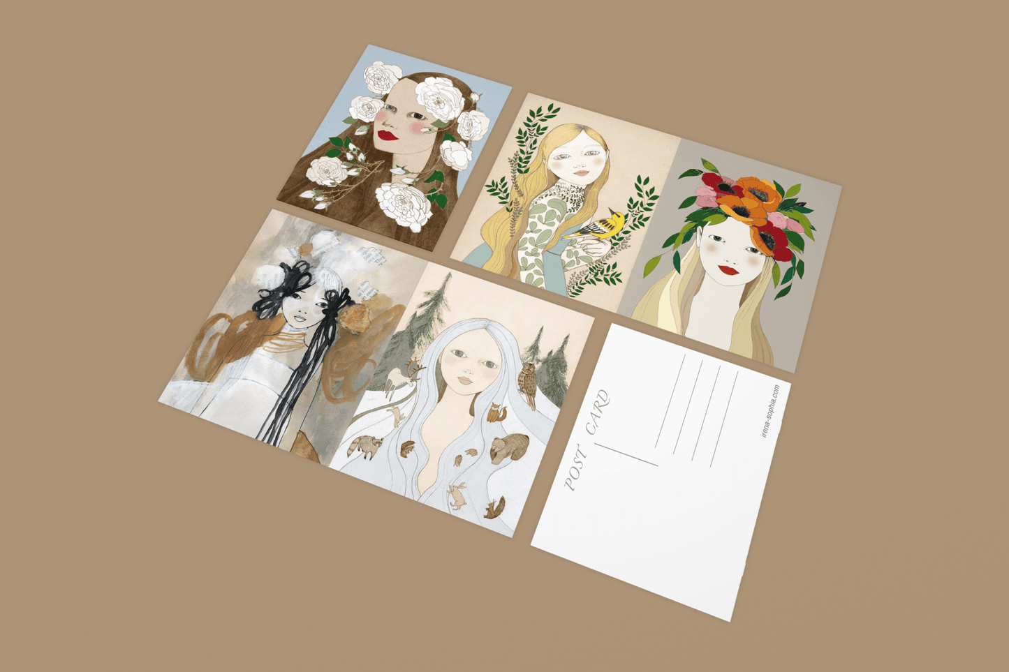 Forest Songs - Set of 5 Floral Postcards
