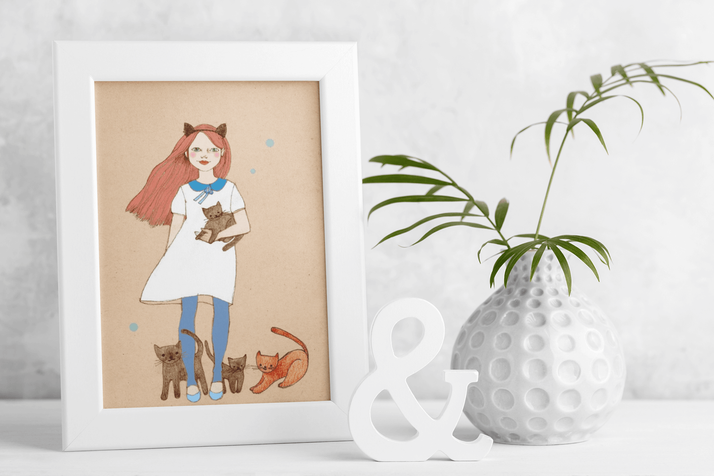 Red Cat Girl Poster