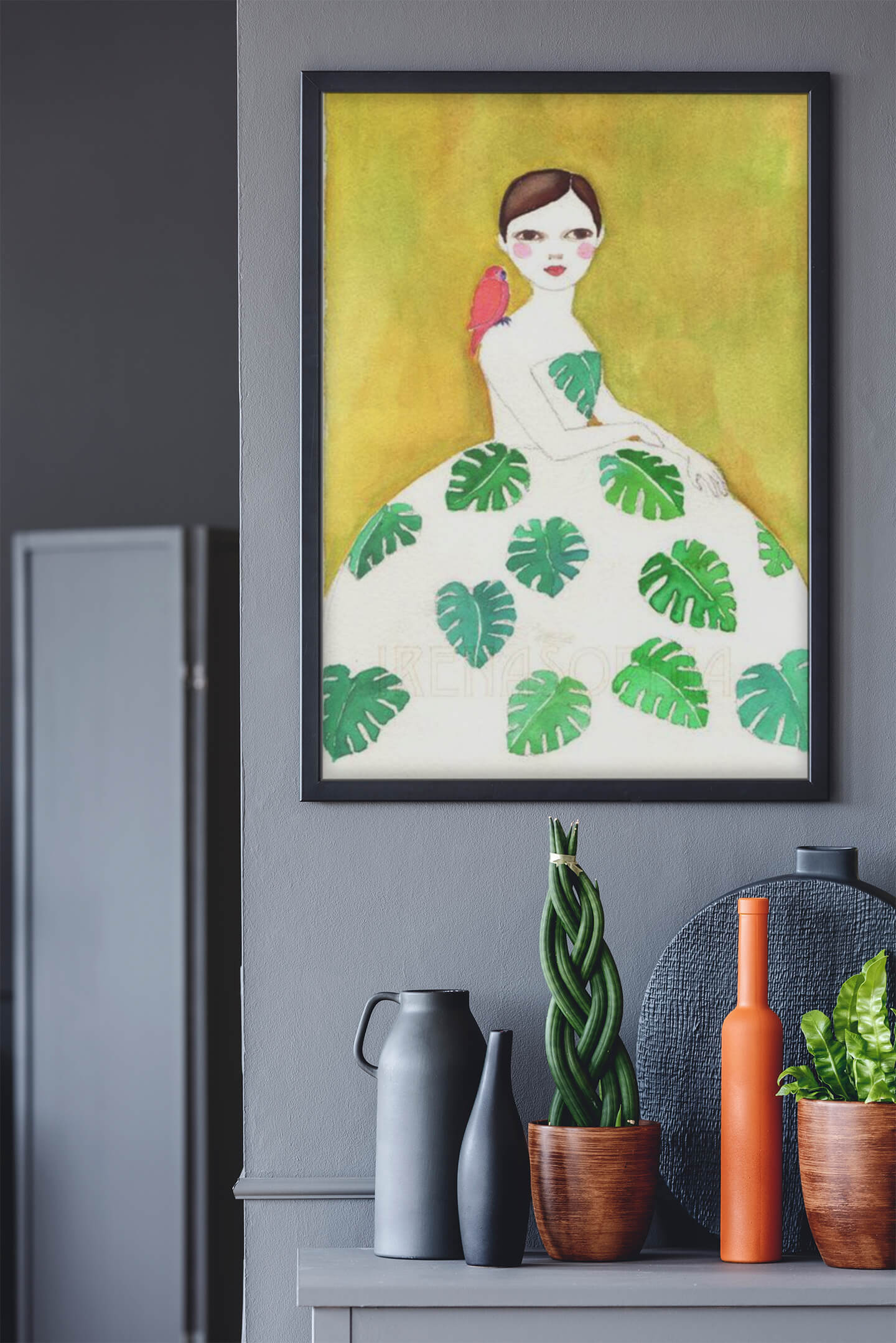 Monstera Girl Poster