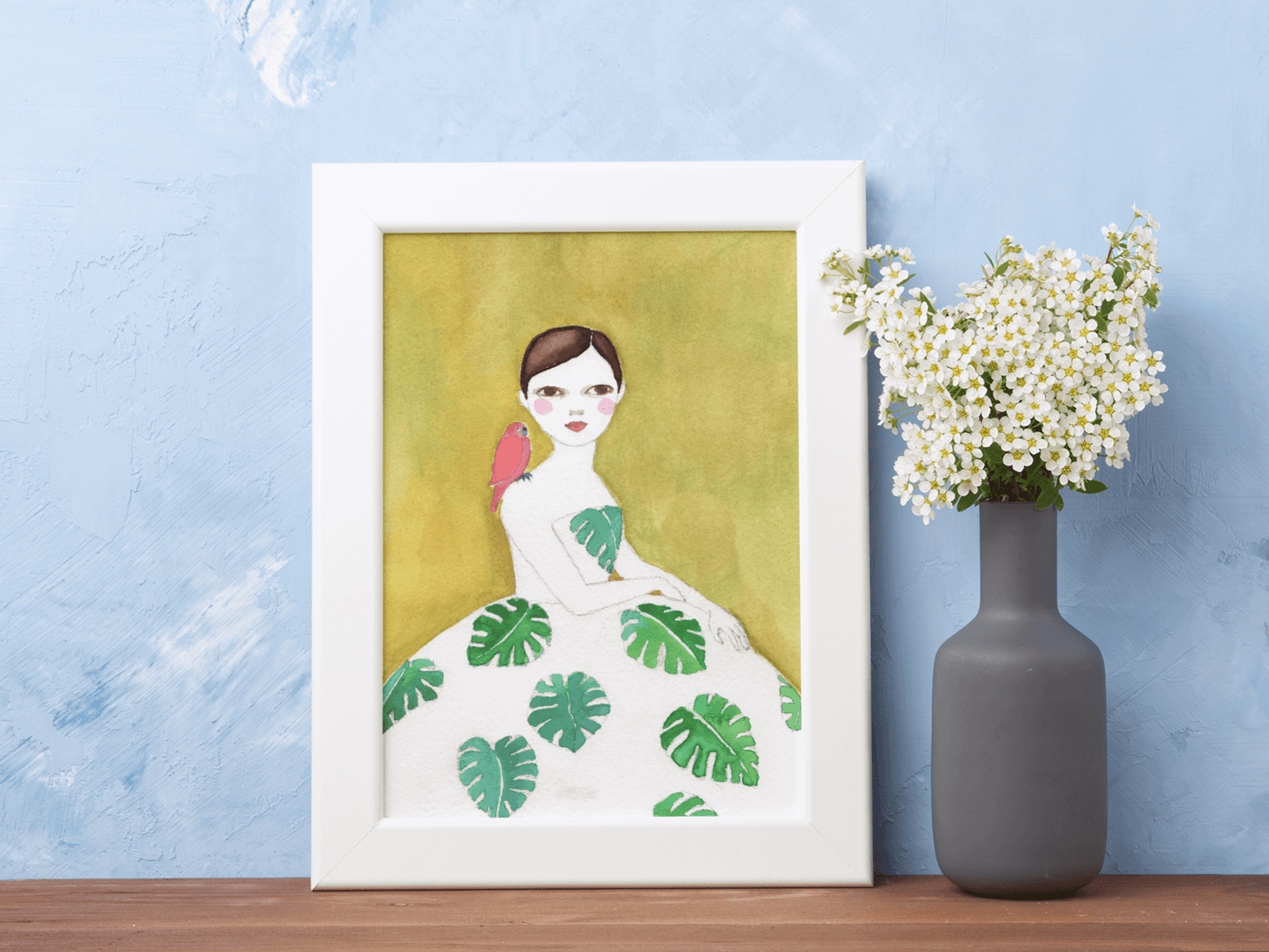 Monstera Girl Poster