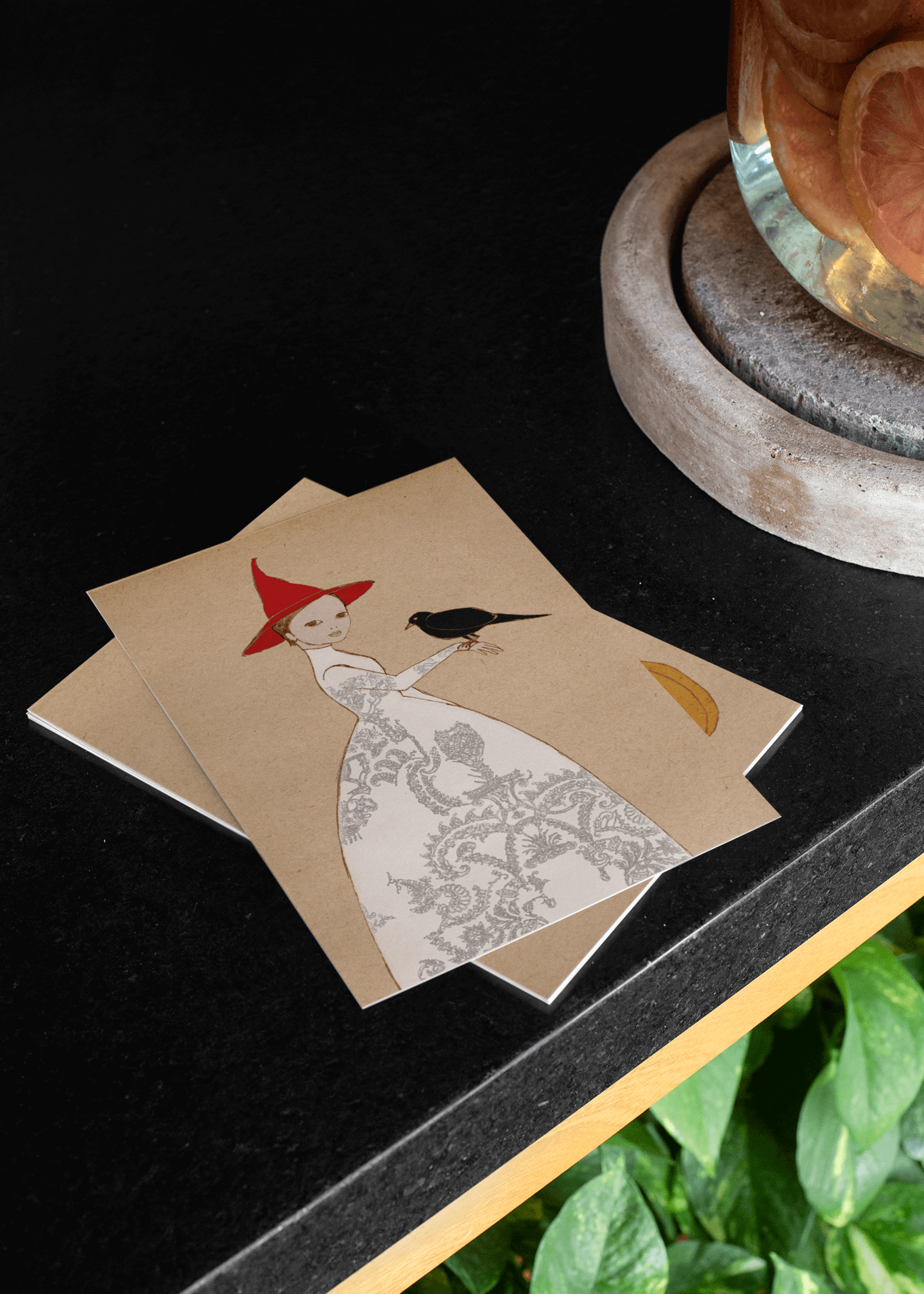 Witch Girls - Set of 5 Halloween Postcards