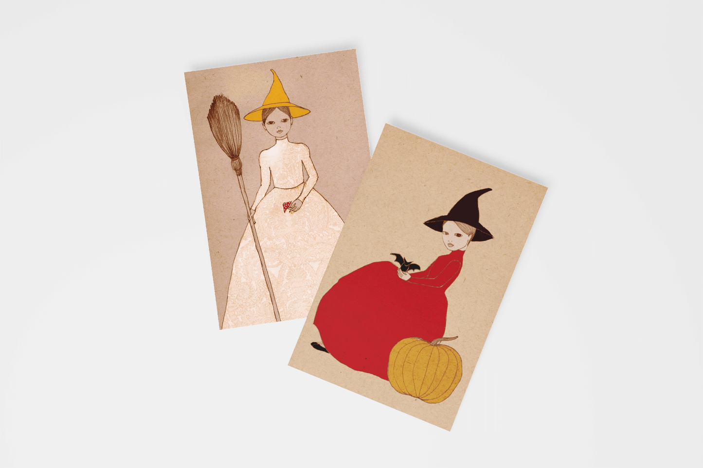 Witch Girls - Set of 5 Halloween Postcards