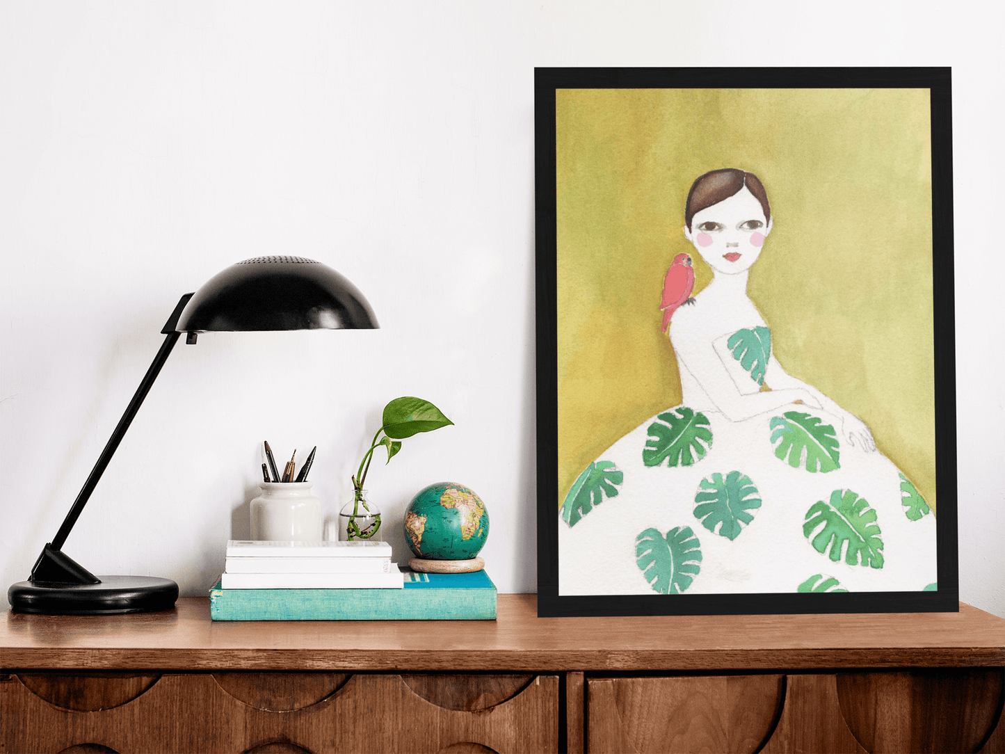 Monstera Girl Poster